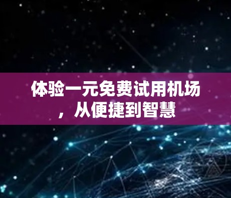 体验一元免费试用机场，从便捷到智慧