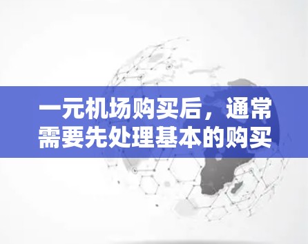 一元机场购买后，通常需要先处理基本的购买需求，如交通卡、行李和票，然后用这些物品来消费或兑换积分，或购买其他必要物品。具体步骤可能如下