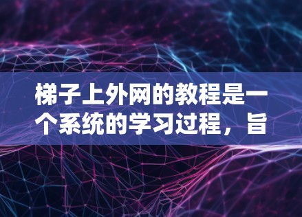 梯子上外网的教程是一个系统的学习过程，旨在帮助您正确安装和使用梯子上的固定装置，如绳子、拉链或固定点。以下是对这一过程的分步指南