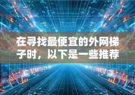 在寻找最便宜的外网梯子时，以下是一些推荐的选项，根据价格和功能进行对比