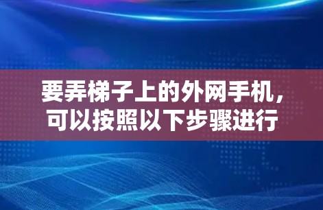 要弄梯子上的外网手机，可以按照以下步骤进行