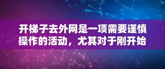 开梯子去外网是一项需要谨慎操作的活动，尤其对于刚开始学习的人来说，需要掌握正确的步骤和工具使用。以下是一步步的指南，帮助你顺利进行
