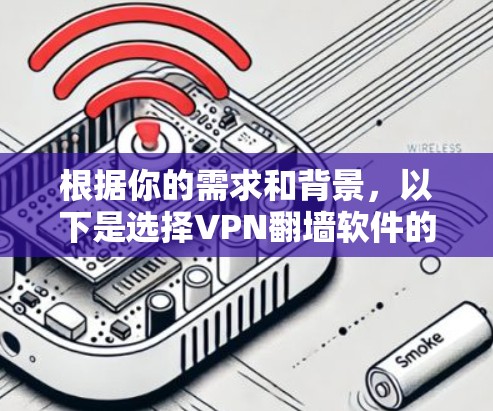根据你的需求和背景，以下是选择VPN翻墙软件的建议