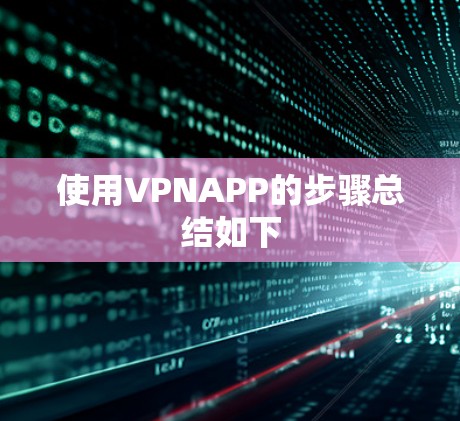 使用VPNAPP的步骤总结如下