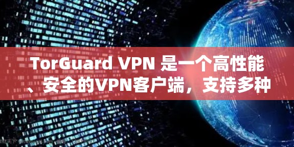 TorGuard VPN 是一个高性能、安全的VPN客户端，支持多种协议和功能，适合多种使用场景。以下是 TorGuard VPN 的最新主流推荐